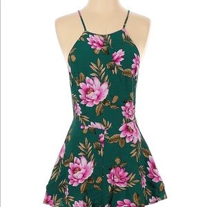 Forever 21 Green floral romper